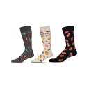 【送料無料】 メモイ メンズ 靴下 アンダーウェア Men's 3 Pair Pack Novelty Sports Crew Socks Black Natu...