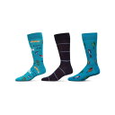 【送料無料】 メモイ メンズ 靴下 アンダーウェア Men's 3 Pair Pack Novelty Hobbies Crew Socks Blue