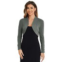 【送料無料】 アレグラ ケー レディース ニット・セーター アウター Women's Elegant Bolero Shrug Ruched Long Slee...