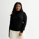 【送料無料】 エスオー レディース Tシャツ トップス Juniors' Plus Size SO Sparkle Mockneck Sweater Black(4)