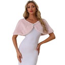 【送料無料】 アレグラ ケー レディース ニット・セーター アウター Women's Elegant Faux Fur Shawl Bridal Wedding Party Wrap Stole Shrug Pink
