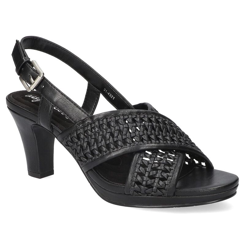 【送料無料】 イージーストリート レディース サンダル シューズ Easy Street Sol Women's Slingback Platform Heeled Sandals Black