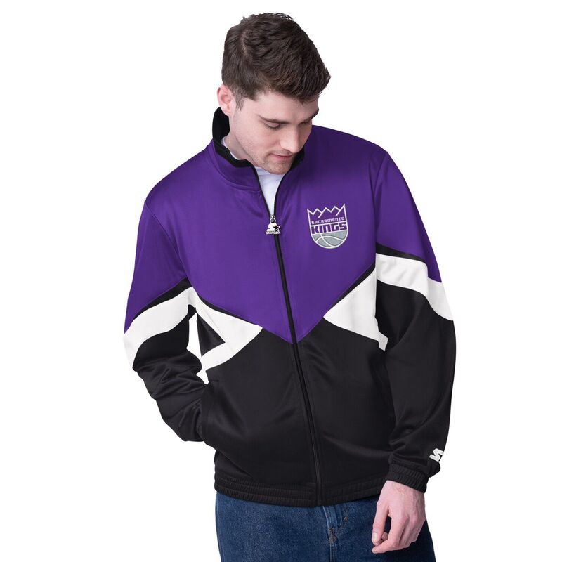 【送料無料】 スターター メンズ ジャケット・ブルゾン アウター Men's Starter Purple/Black Sacramento Kings Rush Applique Full-Zip Track Jacket Kng Purple