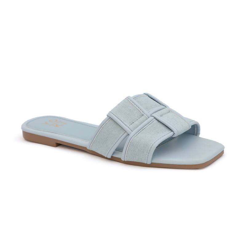 【送料無料】 ヨキ レディース サンダル シューズ Yoki Essie Women's Denim Checkered Stone & Fringe Sandals Denim