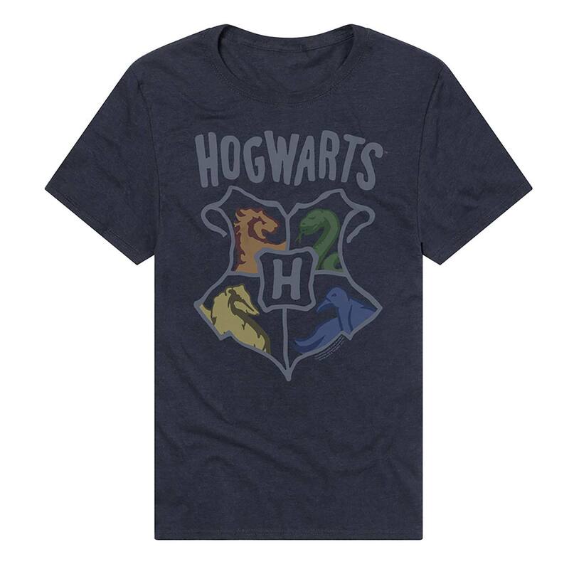 【送料無料】 ライセンス キャラクター メンズ Tシャツ トップス Men's Harry Potter Hogwarts House Crest Graphic Tee Navy