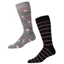 【送料無料】 メモイ メンズ 靴下 アンダーウェア Men's 2 Pair Pack Flamingo Rayon Blend Crew Socks Gray