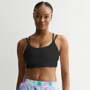 【送料無料】 Tek Gear レディース ブラジャー アンダーウェア Tek Gear Strappy Low-Impact Longline Sports Bra Mineral Black(4)