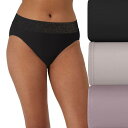 【送料無料】 バリ レディース パンツ アンダーウェア Bali 3-Pack Modern Seamless Lace Trim Hi-Cut Underwear Set DFMLH3 Black Blush Purple(4)