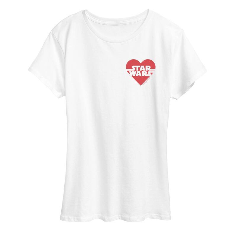 【送料無料】 スター ウォーズ レディース Tシャツ トップス Women's Star Wars Heart Logo Left Chest Graphic Tee White