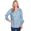 【送料無料】 アルフレッド ダナー レディース Tシャツ トップス Women's Alfred Dunner Super Soft V-Neck Henley Top Blue(4)