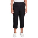 【送料無料】 アルフレッド ダナー レディース カジュアルパンツ ボトムス Women's Alfred Dunner Denim Fringe Capri Pants Black