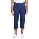 【送料無料】 アルフレッド ダナー レディース カジュアルパンツ ボトムス Women's Alfred Dunner Denim Fringe Capri Pants Dark Denim