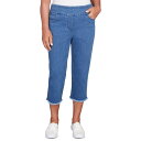 【送料無料】 アルフレッド ダナー レディース カジュアルパンツ ボトムス Women's Alfred Dunner Denim Fringe Capri Pants Medium Denim