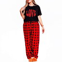 【送料無料】 Simply Sage Market レディース ナイトウェア アンダーウェア Love Bold Plaid Pajama Set Black
