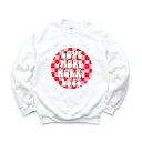 【送料無料】 Simply Sage Market レディース Tシャツ トップス Love More Worry Less Checkered Sweatshirt White
