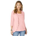 【送料無料】 ロアマンズ レディース ニット・セーター アウター Roaman's Women's Plus Size Scalloped Cardigan A...