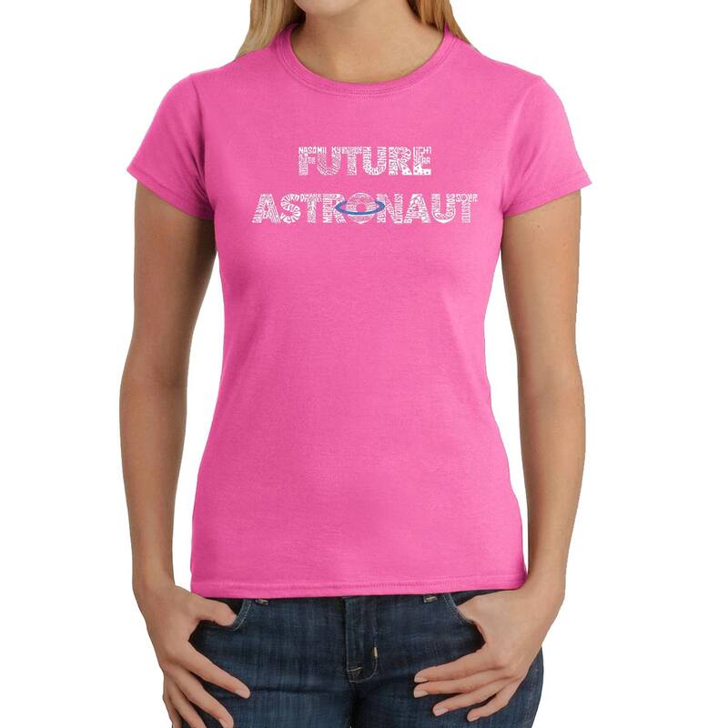 【送料無料】 エルエーポップアート レディース Tシャツ トップス Future Astronaut - Women's Word Art T-shirt Pink