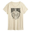 【送料無料】 マーベル レディース Tシャツ トップス Women's Marvel Avengers New York Graphic Tee Beige