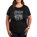 【送料無料】 マーベル レディース Tシャツ トップス Women's Marvel Avengers Group Graphic Tee Black