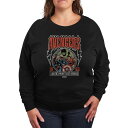 【送料無料】 マーベル レディース Tシャツ トップス Plus Size Marvel Avengers Vintage Band French Terry Long Sleeve Tee Black