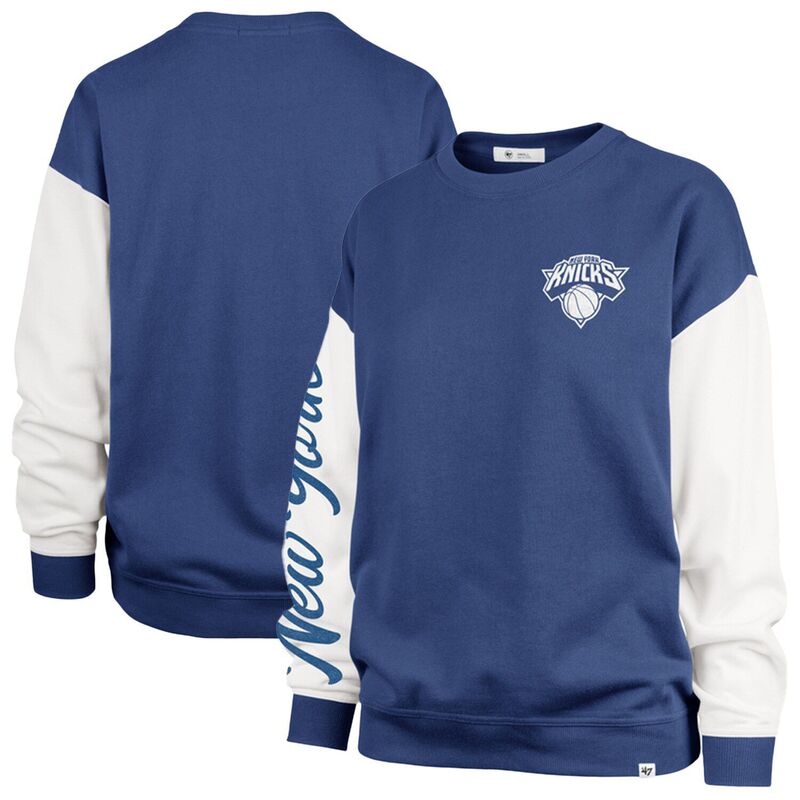 【送料無料】 フォーティセブンブランド レディース Tシャツ トップス Women's '47 Blue New York Knicks Plus Size Oversized Rise Andie Pullover Sweatshirt Kni Blue