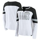 【送料無料】 ファナティクス レディース Tシャツ トップス Women's Fanatics White/Black Los Angeles Kings Frozen Long Sleeve Notch Neck T-Shirt Kgs White(4)
