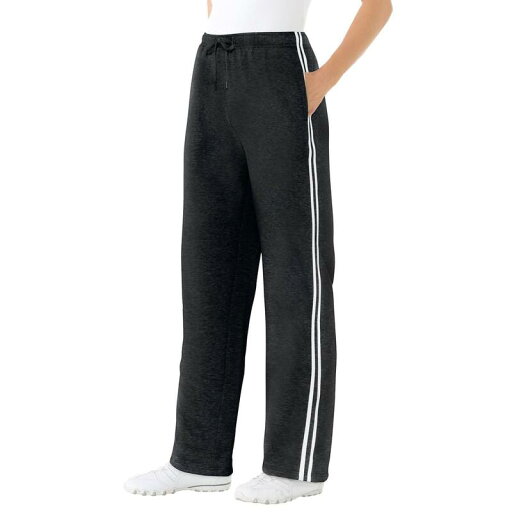 【送料無料】 ウーマン ウィズイン レディース カジュアルパンツ ボトムス Woman Within Women's Plus Size Better Fleece Side Stripe Sweatpant Heather Charcoal White 【送料無料】 ウーマン ウィズイン レディース カジュアルパンツ ボトムス Woman Within Women's Plus Size Better Fleece Side Stripe Sweatpant Heather Charcoal White