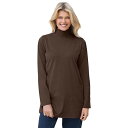 【送料無料】 ウーマン ウィズイン レディース Tシャツ トップス Woman Within Women's Plus Size Perfect Mockneck Tunic Chocolate(4)