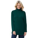【送料無料】 ウーマン ウィズイン レディース Tシャツ トップス Woman Within Women's Plus Size Perfect Mockneck Tunic Emerald Green(4)