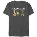 【送料無料】 ライセンス キャラクター メンズ Tシャツ トップス Big & Tall SpongeBob SquarePants Crazy For Chocolate Graphic Tee Charcoal Heather