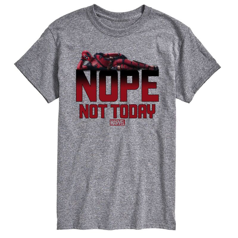 【送料無料】 マーベル メンズ Tシャツ トップス Big & Tall Marvel Deadpool Nope Not Today Graphic Tee Heathr Gray