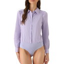 【送料無料】 アレグラ ケー レディース シャツ トップス Leotard Shirt for Women Collared Business Casual Button Down Long Sleeves Bodysuit Top Purple(4)