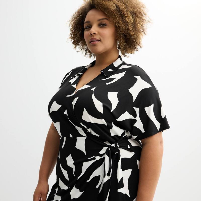 【送料無料】 ナインウェスト レディース ワンピース トップス Plus Size Nine West Dolman Faux-Wrap Midi Dress Wesley Purple