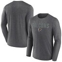 【送料無料】 ファナティクス メンズ Tシャツ トップス Men's Fanatics Heather Charcoal Atlanta Falcons Blackout Lateral Long Sleeve T-Shirt Fal Charco