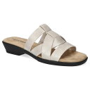 【送料無料】 イージーストリート レディース サンダル シューズ Easy Street Lakeport Women's Comfort Slide Sandals Silver(4)