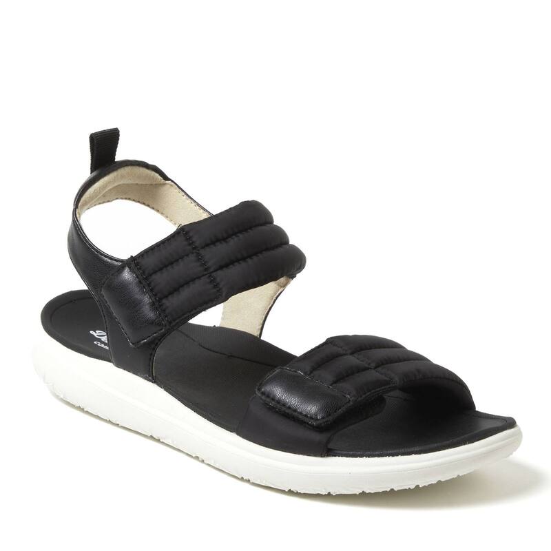 【送料無料】 ディアフォームズ レディース サンダル シューズ Dearfoams Thea Original Comfort Women's Strap Sandals Black