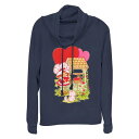 【送料無料】 ライセンス キャラクター レディース Tシャツ トップス Women's Strawberry Shortcake And Custard Love Well Cowlneck Graphic Lightweight Long Sleeve Navy