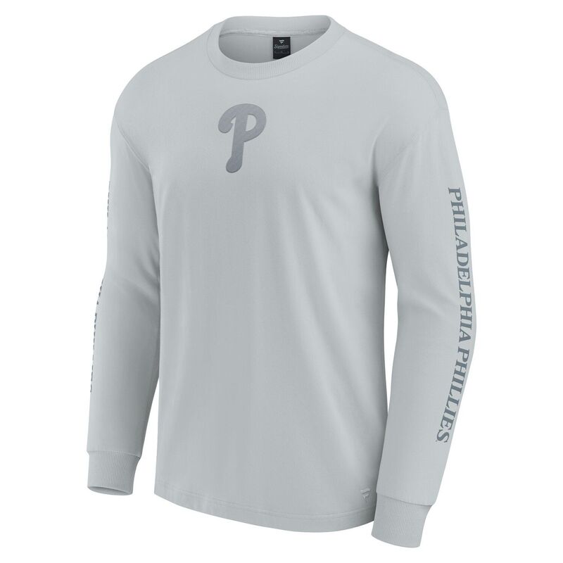 【送料無料】 ファナティクス メンズ Tシャツ トップス Men's Fanatics Gray Philadelphia Phillies Elements Strive Long Sleeve T-Shirt Phl Grey