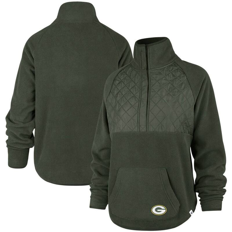【送料無料】 フォーティセブンブランド レディース Tシャツ トップス Women's '47 Green Green Bay Packers Vail Half-Zip Pullover Pkr Green