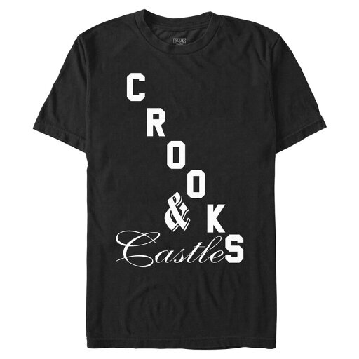 【送料無料】 ライセンス キャラクター メンズ Tシャツ トップス Men's Crooks And Castle Mixed Font Title Logo Graphic Tee Black 【送料無料】 ライセンス キャラクター メンズ Tシャツ トップス Men's Crooks And Castle Mixed Font Title Logo Graphic Tee Black