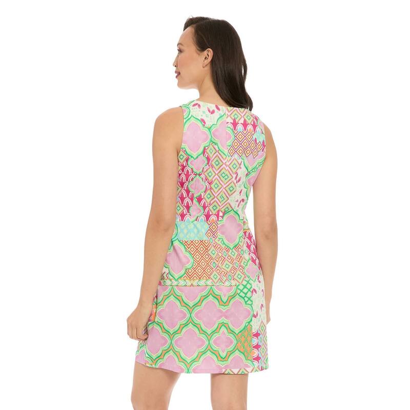 【送料無料】 ロンドンタイムス レディース ワンピース トップス Petite London Times Sleeveless Sateen Shift Mini Dress White Pink