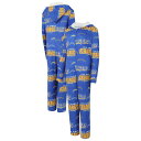 【送料無料】 アンブランデッド レディース ナイトウェア アンダーウェア Women's Concepts Sport Powder Blue Los Angeles Chargers Roadway Allover Print Microfleece Full-Zip Union Suit Chg Light(4)