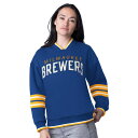 【送料無料】 スターター レディース Tシャツ トップス Women's Starter Royal Milwaukee Brewers Wild Card O...