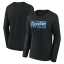 【送料無料】 アンブランデッド レディース Tシャツ トップス Women's Black Carolina Panthers Grip Long Sleeve T-Shirt Pth Black