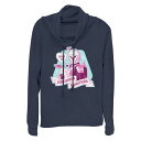 【送料無料】 スター ウォーズ レディース Tシャツ トップス Women's Star Wars The Mandalorian And The Child Love Is Stronger Together Cowlneck Graphic Lightweight Long Sleeve Navy