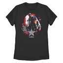【送料無料】 マーベル レディース Tシャツ トップス Juniors' Marvel Captain America Brave New World Spla...