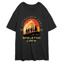 【送料無料】 スター ウォーズ レディース Tシャツ トップス Juniors' Star Wars Skeleton Crew Walking Silhouettes Oversized Graphic Tee Black