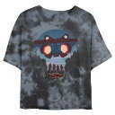 【送料無料】 スター ウォーズ レディース Tシャツ トップス Juniors' Star Wars Skeleton Crew Spaceship Cropped Graphic Tee Black Charcoal