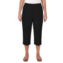 【送料無料】 アルフレッド ダナー レディース カジュアルパンツ ボトムス Petite Alfred Dunner Button Hem Capri Pants Black