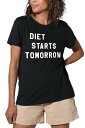 【送料無料】 アンブランデッド レディース Tシャツ トップス Women's Suburban Riot Diet Starts Tomorrow Loose Graphic Tee Black